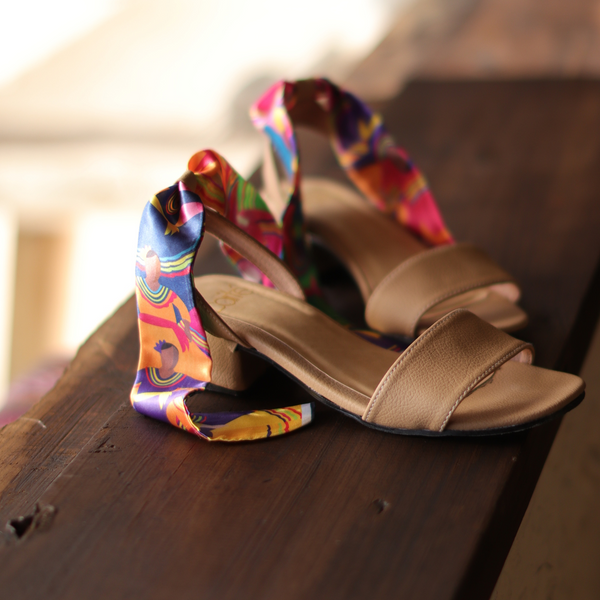 Scarf Knot Sandals - NUDE